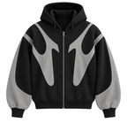 Herre Kontrast Hoodie | Justerbar Hætte & Ribbede Manchetter | Sweatshirt Med Gennemgående Lynlås Til Hverdag & Streetwear | Vanero