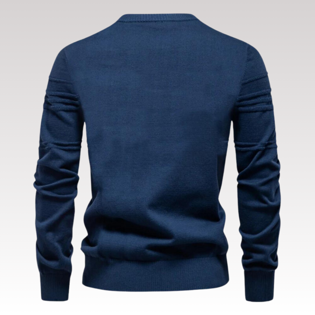 Liam Bomuld & Polyester | Tætsiddende Pasform Striktrøje | Broderede Detaljer til Daglig Brug & Kølige Dage | Vanero
