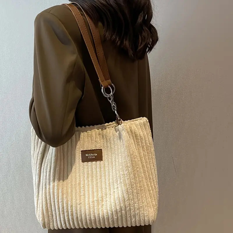 Yara Ribbet Velour | Struktureret Pasform Taske | Rummeligt Design til Daglig Brug & Arrangementer | Vanero