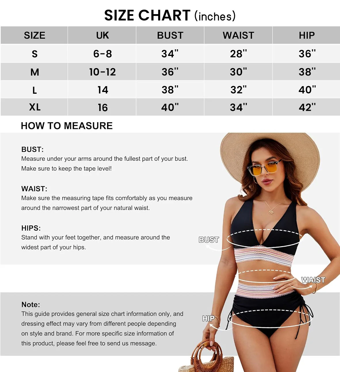 BikiniFlair Nylon Spandex Bikinisæt | Bikini med Frynsedetaljer | Justerbare Stropper til Strand & Pool | Vanero
