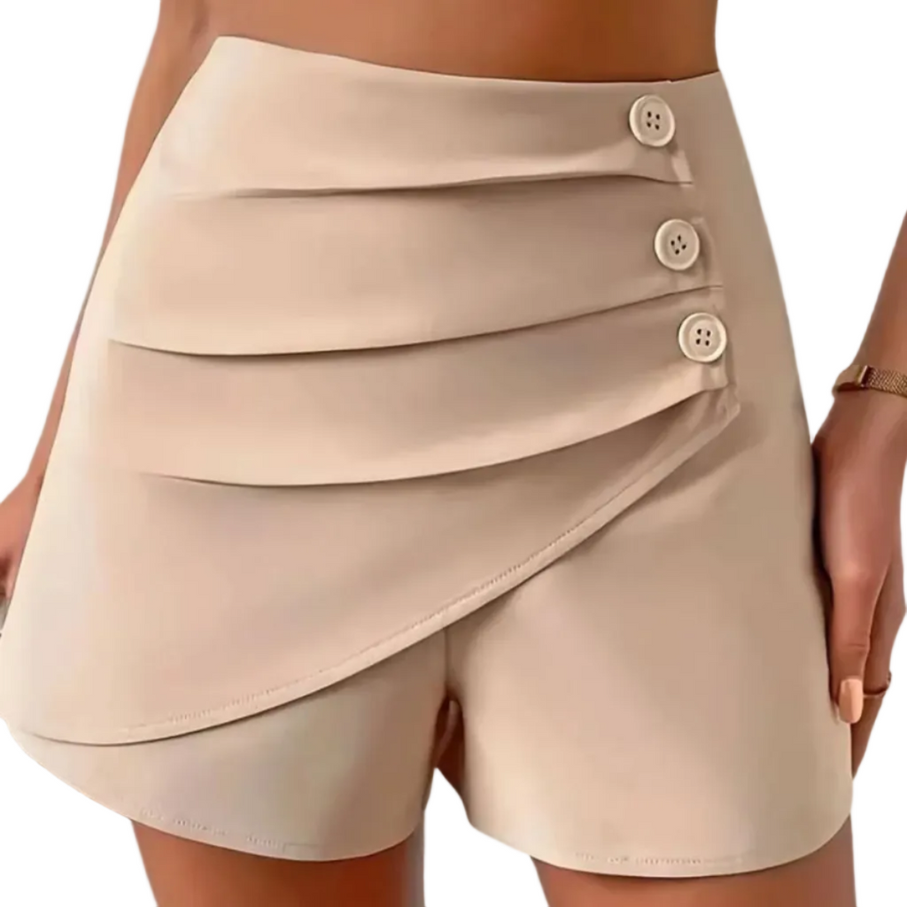 Dame Sommer Shorts I Let Materiale | Løstsiddende Shorts Med Asymmetrisk Design | Hverdagsbrug | Vanero