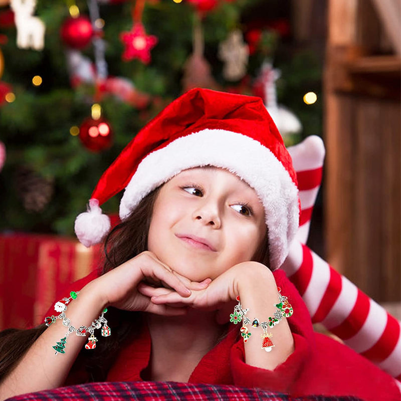 DIY Advent Armbåndssæt Legeringskomponenter | 24 Julecharms Smykkesæt | Julekalender & Smykkefremstilling | Vanero