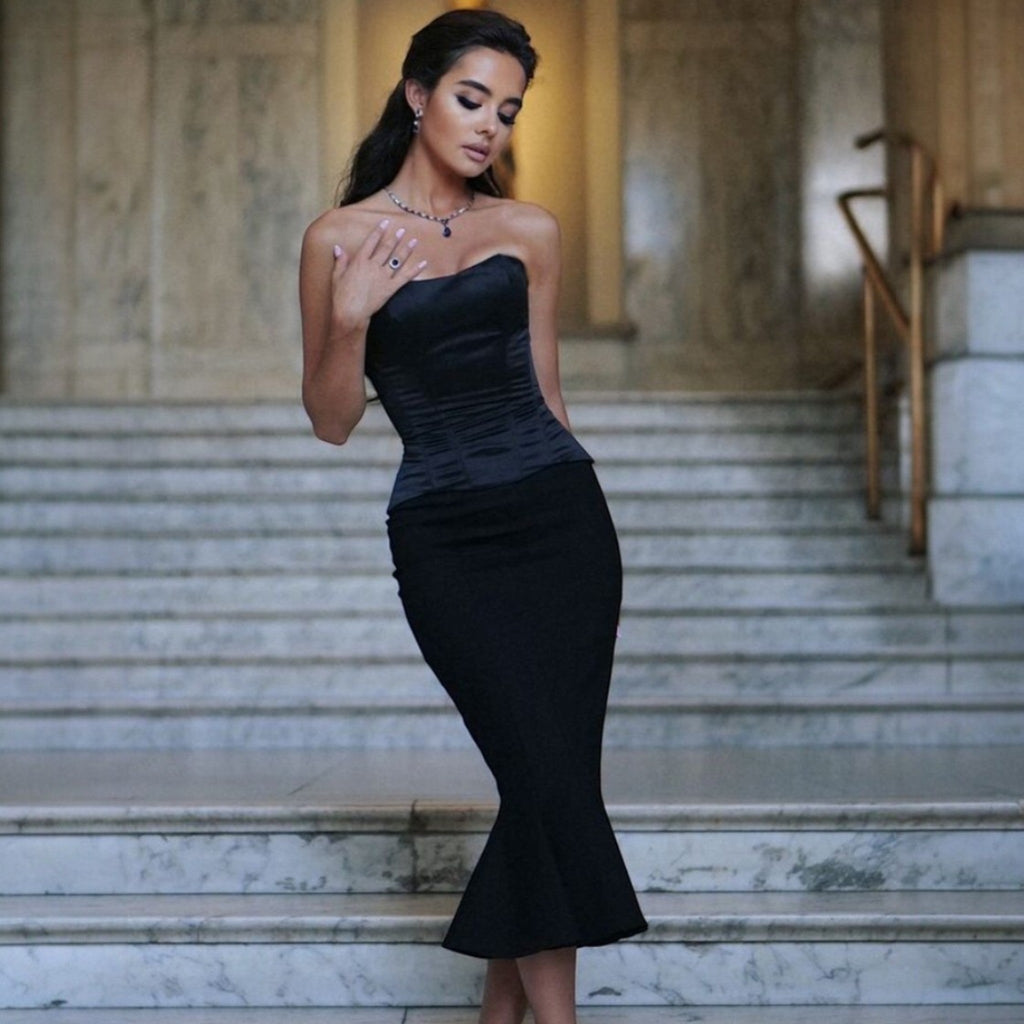 Dame Satin Korsettop | Struktureret Bustier-Design & Frontlynlås | Lang Ærmeløs Top Til Aftenbrug & Lagdelte Outfits | Vanero