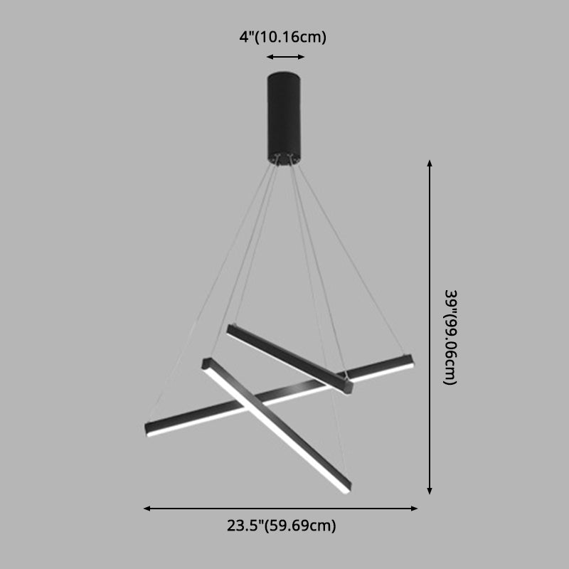 Lineær LED Lysekrone Med Geometrisk Design | Integreret LED Belysning I Flere Konfigurationer | Indendørs Loftbelysning Til Store Rum | Vanero