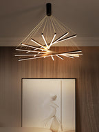 Lineær LED Lysekrone Med Geometrisk Design | Integreret LED Belysning I Flere Konfigurationer | Indendørs Loftbelysning Til Store Rum | Vanero