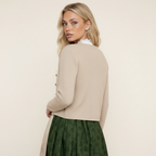 Strikket Cardigan Til Dame | Polyester Med Struktureret Strikkemønster | Lange Ærmer & Knaplukning Til Hverdagsbrug | Vanero