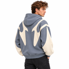 Herre Kontrast Hoodie | Justerbar Hætte & Ribbede Manchetter | Sweatshirt Med Gennemgående Lynlås Til Hverdag & Streetwear | Vanero