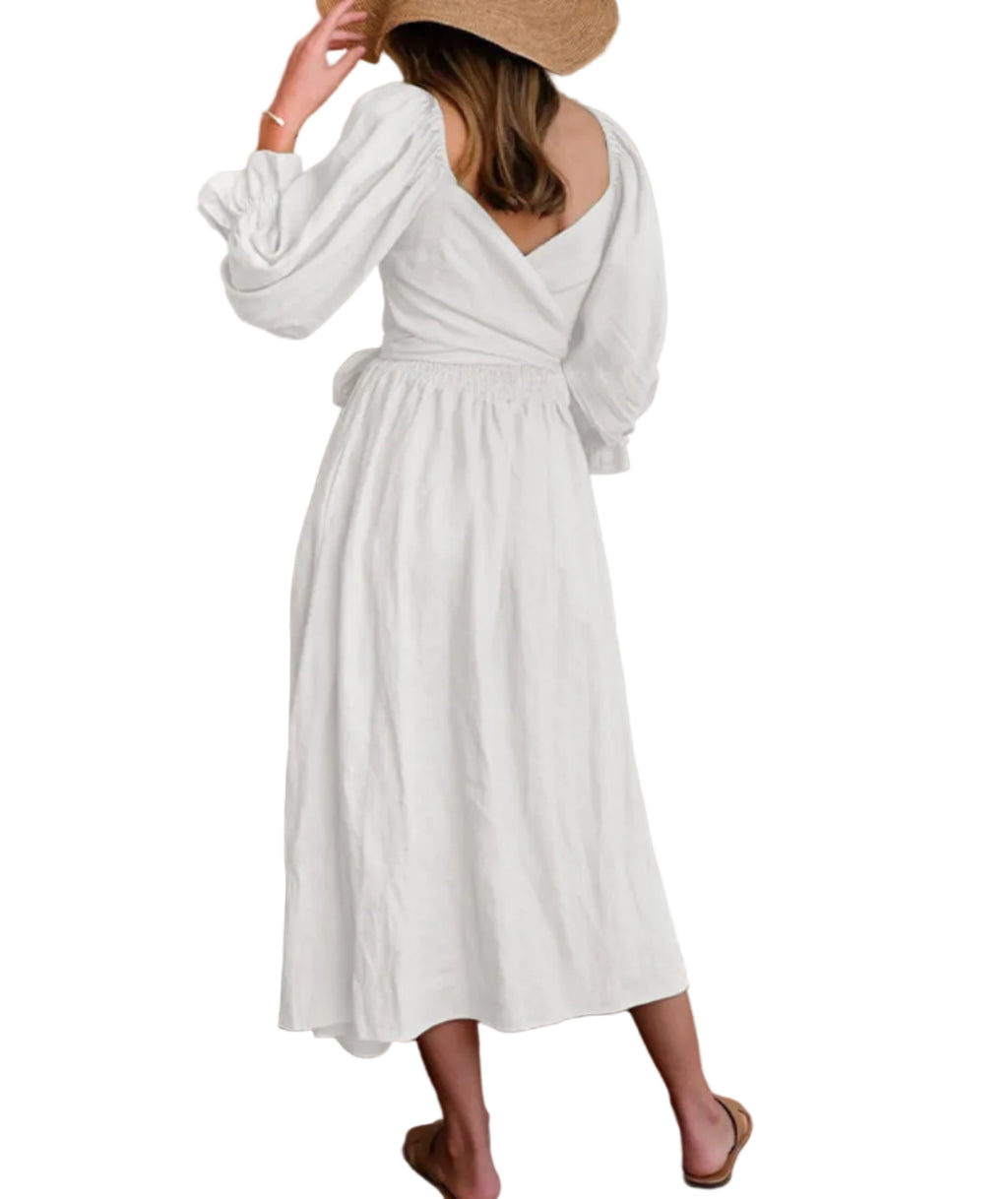 Dame Bomulds Maxi Kjole | To Vejs Off Shoulder Og Slå Om | Sommerkjole | Vanero