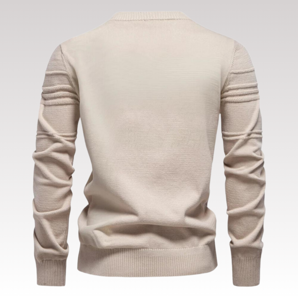 Liam Bomuld & Polyester | Tætsiddende Pasform Striktrøje | Broderede Detaljer til Daglig Brug & Kølige Dage | Vanero