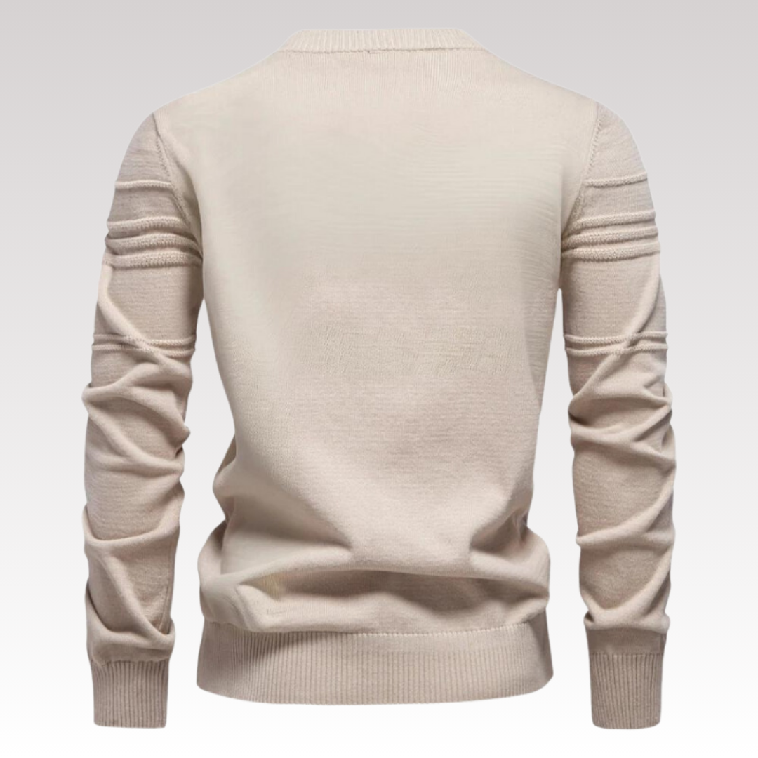 Liam Bomuld & Polyester | Tætsiddende Pasform Striktrøje | Broderede Detaljer til Daglig Brug & Kølige Dage | Vanero