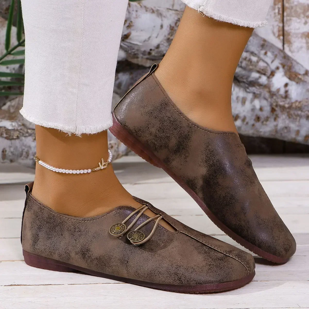 Dame Loafers Syntetisk Læder | Slip On Fodtøj Med Polstret Indersål | Til Hverdag & Formelle Outfitkombinationer | Vanero