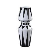 Keramisk Vase Med Geometrisk Design | Håndlavet Struktureret Silhuet Konstruktion | Indendørs Dekoration Til Blomster Og Udstillingsflader | Vanero