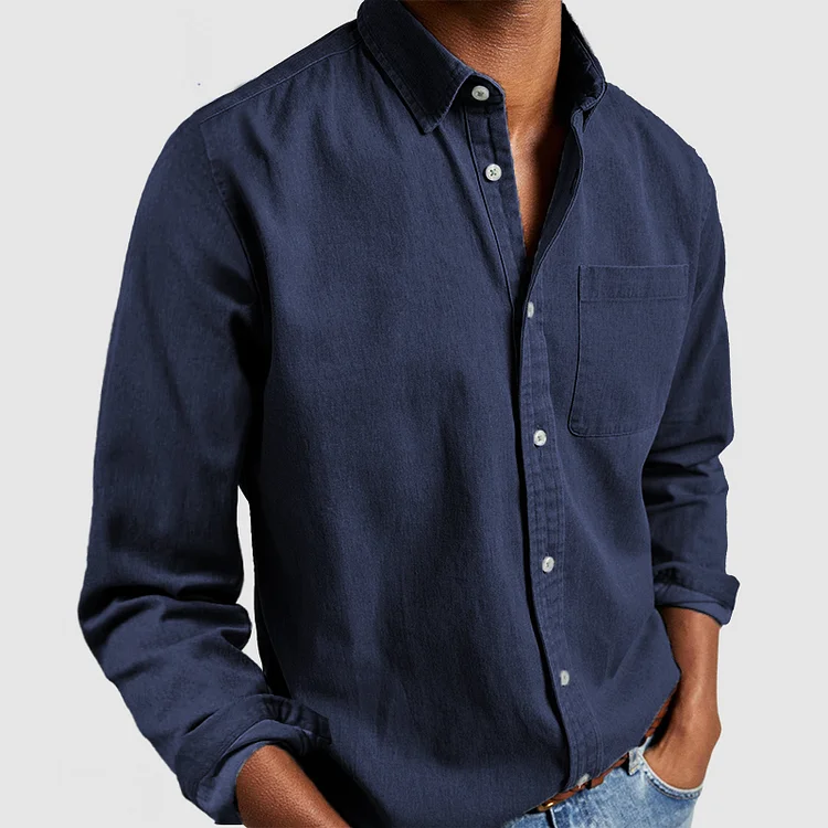 Jimmy Bomuldsblanding | Regular & Slim Fit Skjorte | Langærmet Design med Knaplukning til Hverdagsbrug & Business Casual | Vanero