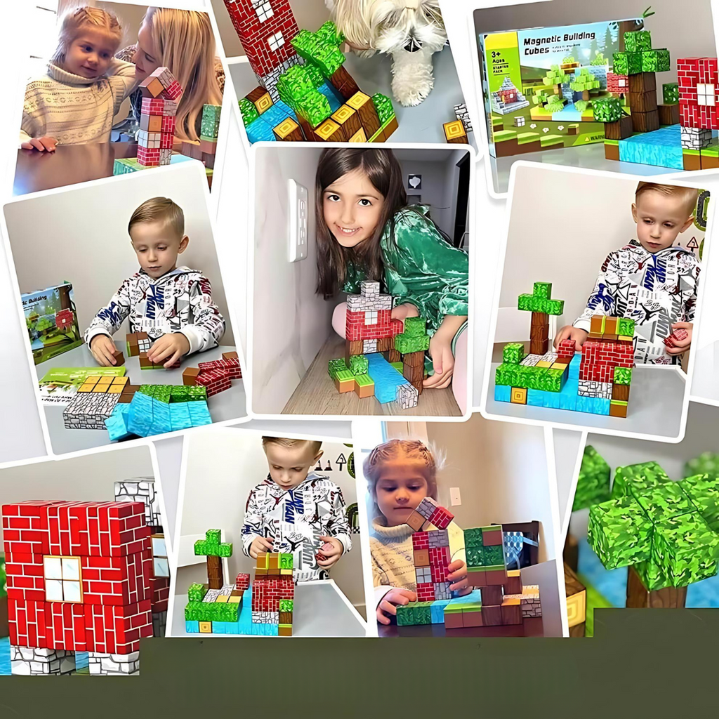 Magnetiske Byggeklodser Plast | Byggesæt med Integrerede Magneter | Kreativt Konstruktionslegetøj | Vanero
