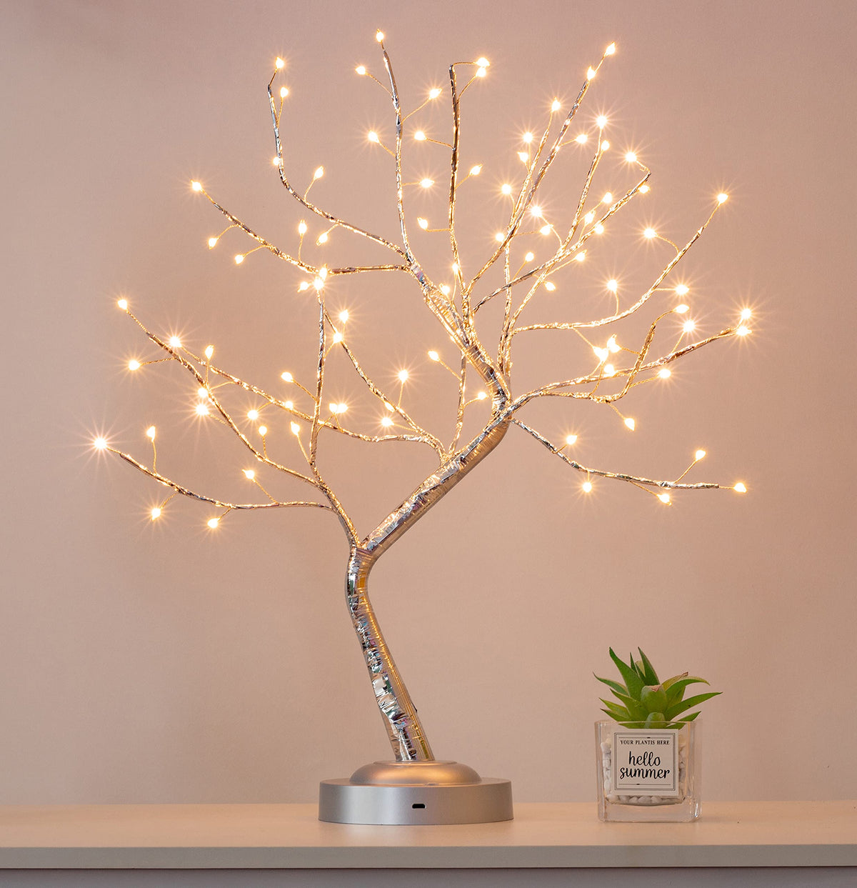 LEDBonsai Bordlampe | Bonsaitræ Lampe Med Varm LED Belysning | USB Eller Batteridrevet | Vanero