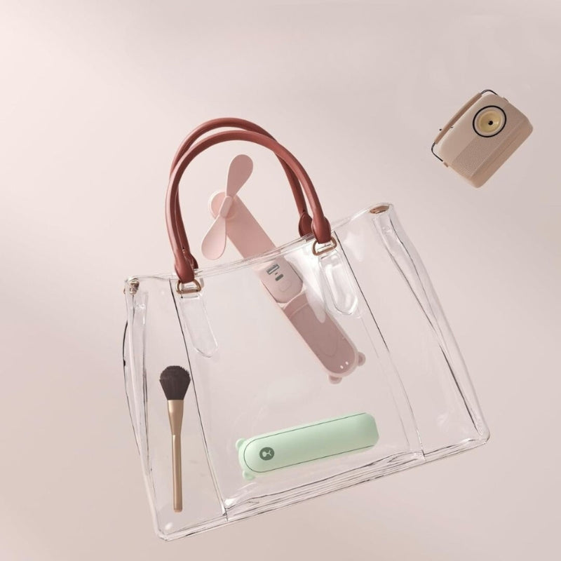 Mini Ventilator | USB Genopladelig Foldbar Mini Ventilator Med Lommelygte Og Powerbank | Bærbar Personlig Køling | Vanero