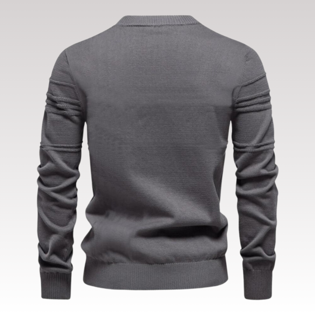 Liam Bomuld & Polyester | Tætsiddende Pasform Striktrøje | Broderede Detaljer til Daglig Brug & Kølige Dage | Vanero