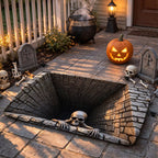 Halloween Dørmåtte | Polyesterfiber Med 3D-Optisk Illusion | Rektangulær 40 × 60 cm Gulvmåtte Til Indendørs Indgange | Vanero
