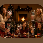 Juleglas-Sæt | Drikkeglas Med Julemand, Rensdyr & Snemandsmotiver | Dekorative Glas Til Julebord & Festlige Samlinger | Vanero