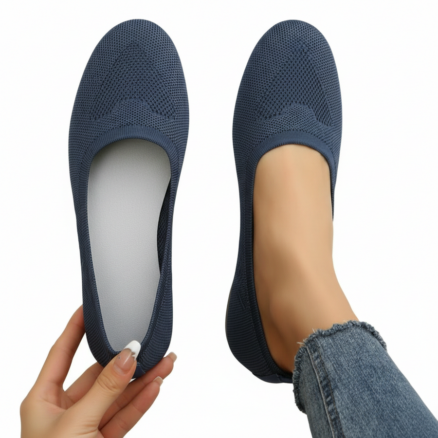 Damesko Tekstilmateriale | Fleksibel Pasform Slip-On Sko | Lav Hæl med Fleksibel Sål til Hverdagsbrug | Vanero