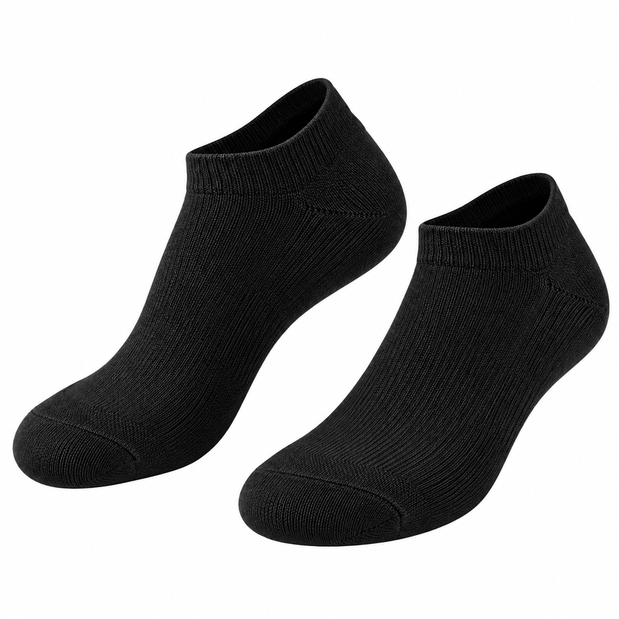 Sorte Ankelstrømper 10-Pak | 80% Bomuld Med Polyester & Elastan | Lavskårne Unisex-Strømper I Størrelse 38–41 | Vanero