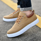 Herre Canvas Sneakers Lav Profil Design | Snørelukket Fritidsfodtøj | Gummisål Til Hverdag & Fritidsbrug | Vanero