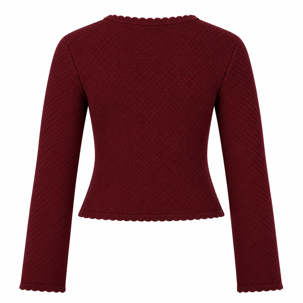 Strikket Cardigan Til Dame | Polyester Med Struktureret Strikkemønster | Lange Ærmer & Knaplukning Til Hverdagsbrug | Vanero