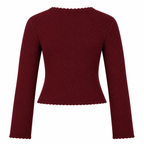 Strikket Cardigan Til Dame | Polyester Med Struktureret Strikkemønster | Lange Ærmer & Knaplukning Til Hverdagsbrug | Vanero