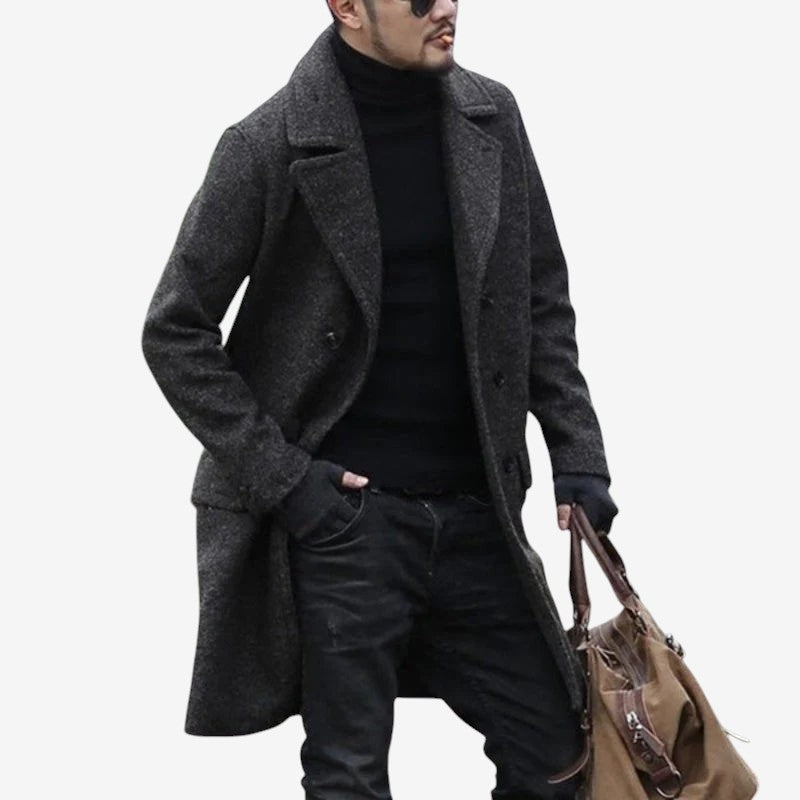 Vinterfrakke Med Lange Ærmer | Løs Pasform & Klassisk Krave | Knaplukning Foran Til Hverdagsbrug & Formelle Outfits | Vanero