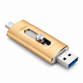 3-i-1 USB-Stik | USB 3.0 & Type-C Med OTG-Adapter | Sammenfoldeligt Metalhus Til Filopbevaring & Dataoverførsel | Vanero