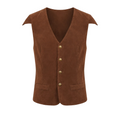 Herre Vest i Polyester med Fløjlslook | V-Hals & Knaplukning | Taljeret Historisk-Inspireret Vest Til Temabegivenheder | Vanero
