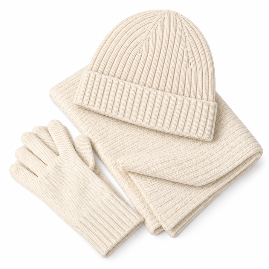 Vinter Sæt i Kasmir | Blød Strikket Konstruktion & Koordineret Design | Casual Tøjsæt Til Hverdag, Hjem & Fritid | Vanero
