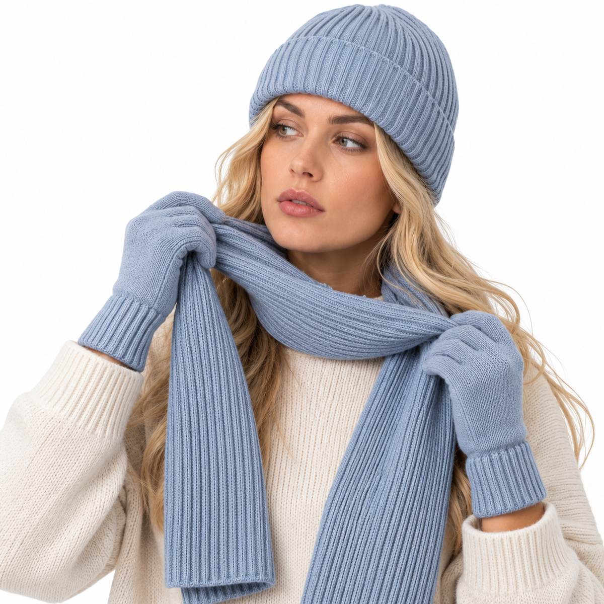 Vinter Sæt i Kasmir | Blød Strikket Konstruktion & Koordineret Design | Casual Tøjsæt Til Hverdag, Hjem & Fritid | Vanero