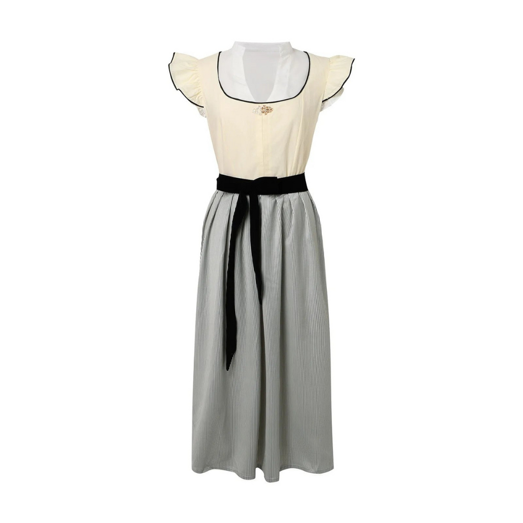 Dame Ærmeløs Dirndl-Kjole | Blondedetaljer & Midi-Længde | Traditionel Oktoberfest-Kjole Til Festivaler & Events | Vanero