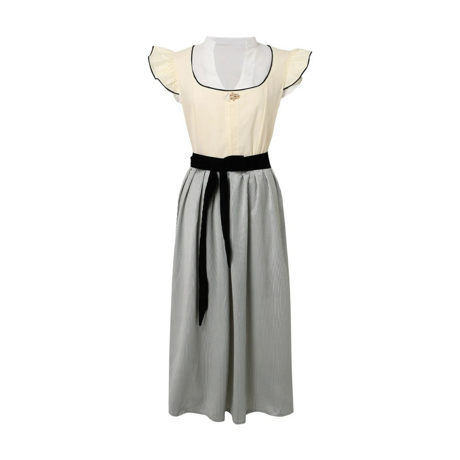 Dame Ærmeløs Dirndl-Kjole | Blondedetaljer & Midi-Længde | Traditionel Oktoberfest-Kjole Til Festivaler & Events | Vanero