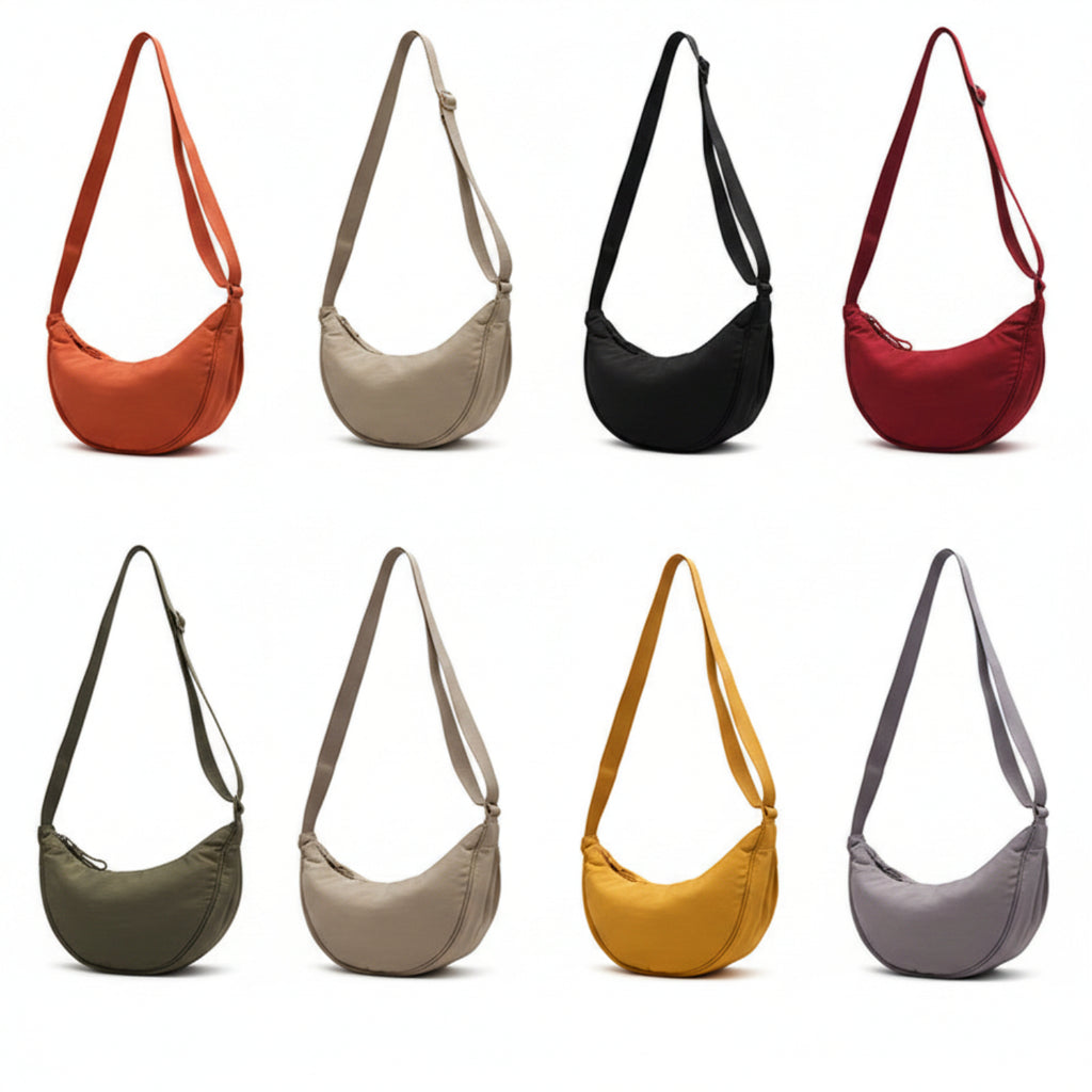 Dame Crossbody Taske i Polyester & Nylon | Justerbar Rem & Flere Lommer | Kompakt Sling Skuldertaske Til Hverdagsbrug | Vanero
