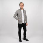 Strikjakke Med Lynlås Til Herre | Polyesterblanding & Ståkrave | Regular Fit Med Ribkanter & Sidelommer | Vanero
