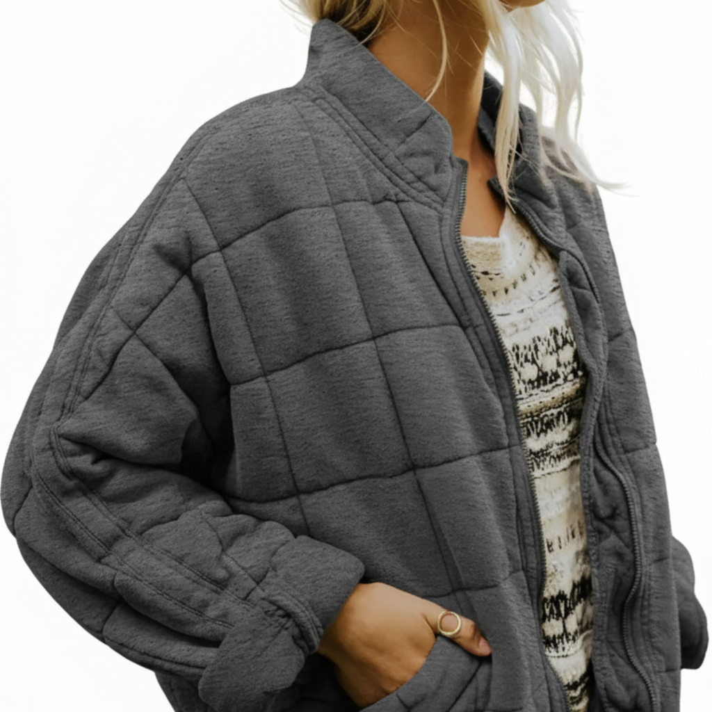 Dame Overgangsjakke i Polyester | Oversized Pasform | Let Yderlag Til Afslappet Brug Om Efteråret & Foråret | Vanero