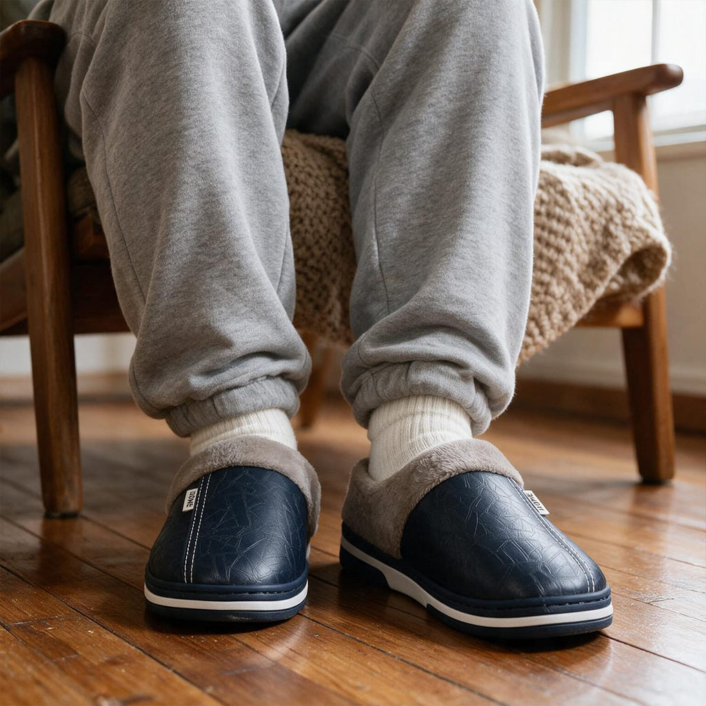Forede PU-Lædertoffler | Syntetisk Kunstpelsfor & Struktureret Grebssål | Slip-On Fodtøj Til Voksne & Børn | Vanero