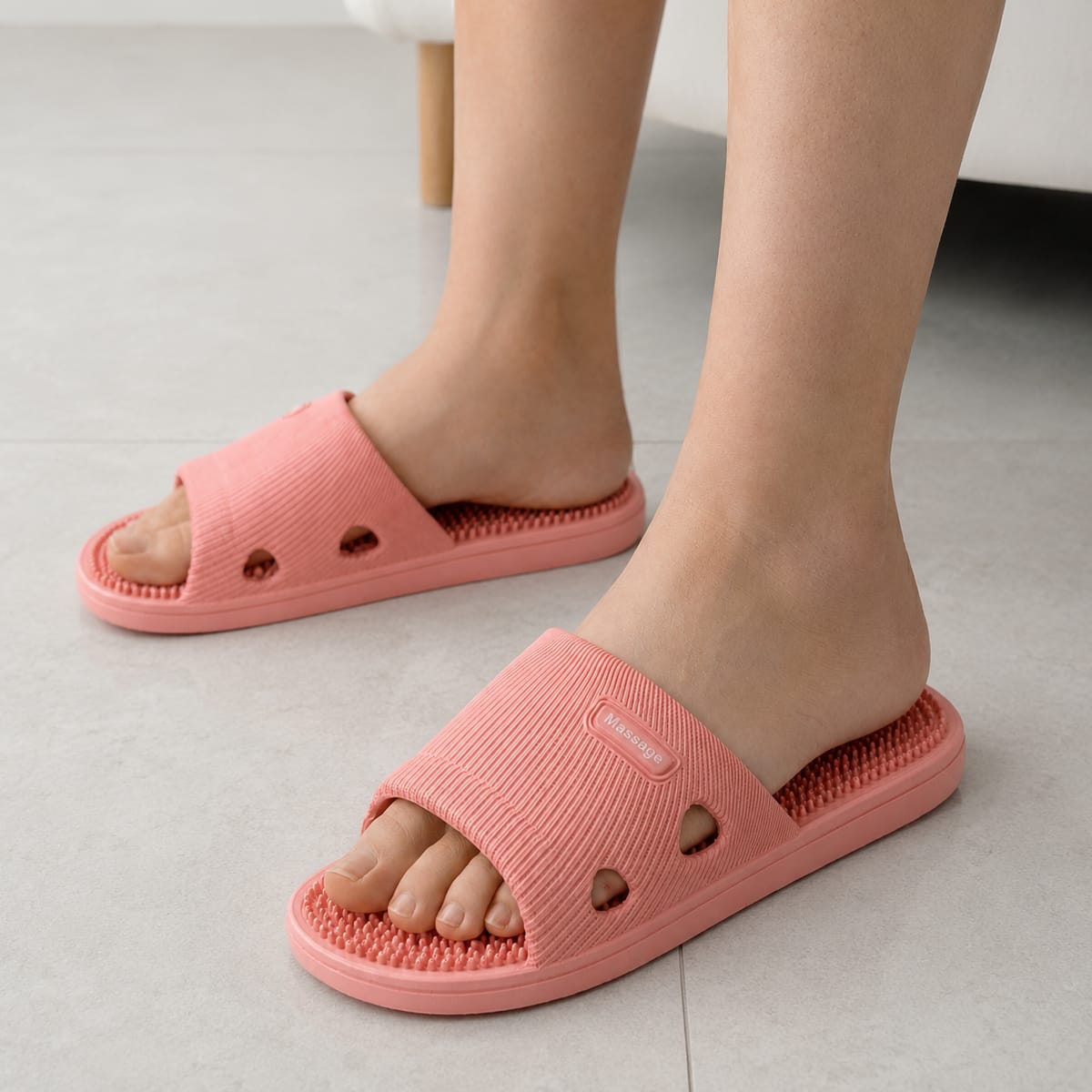 PVC Slip-On Sandaler | Hævet Struktureret Fodseng & Fleksibel Sål | Vaskbart Fodtøj Til Indendørs & Udendørs Brug | Vanero