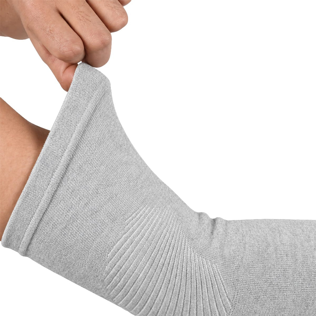 Albuebandage I Bambusstof | Tynd Strik & Elastisk Kompression | Overtrækbar Albuebeskytter Til Hverdag & Træning | Vanero