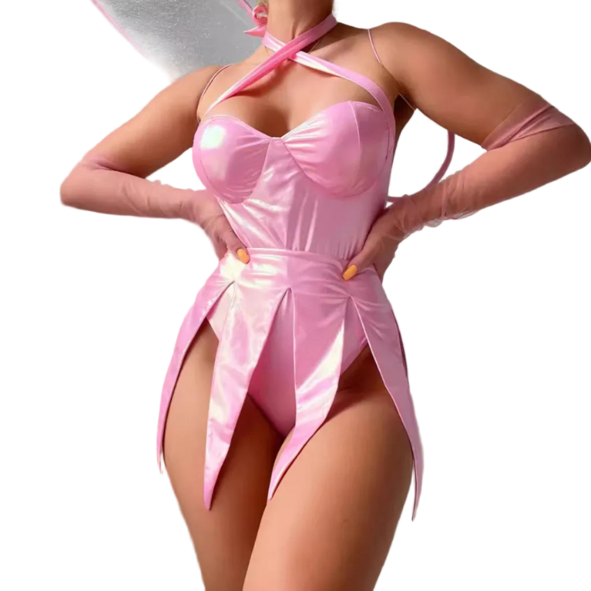 Dame Fe-Kostume | Transparente Indsatser & Sarte Ærmer | Glitrende Kostume Med Vinger Til Halloween & Fester | Vanero