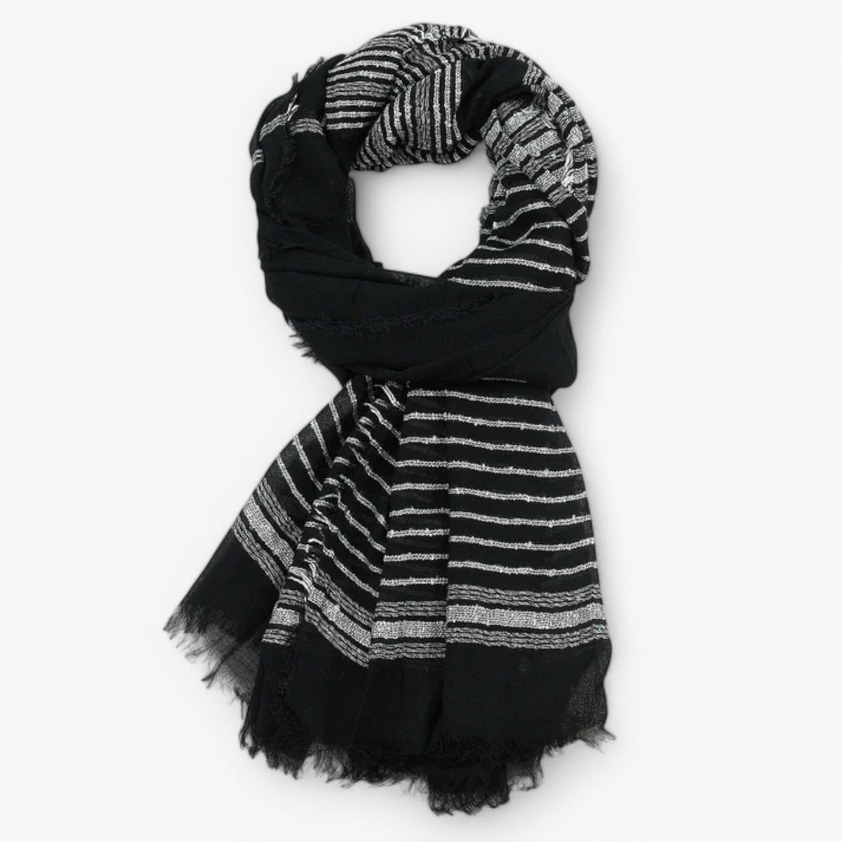 Herre Sort Sjal | Let Vævet Design | Alsidigt Halstørklæde Til Casual, Business & Sæsonoutfits | Vanero