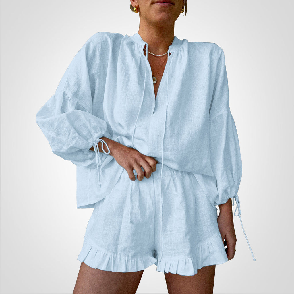 Dame Sommersæt | Todelt Bluse Og Shorts | Hverdagsbrug Og Ferie | Vanero