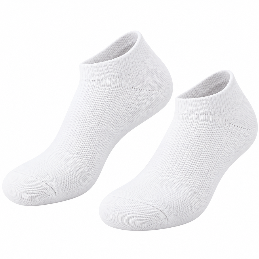 Hvide Ankelstrømper 10-Pak | Bomuldsblanding Med Elastan | Lavskårne Unisex-Strømper I One Size EU 36–42 | Vanero