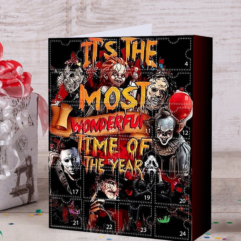 Adventskalender Med Gyserfigurer | 24 Minifigurer & Souvenirs | Halloween-Inspireret Nedtællingskalender | Vanero