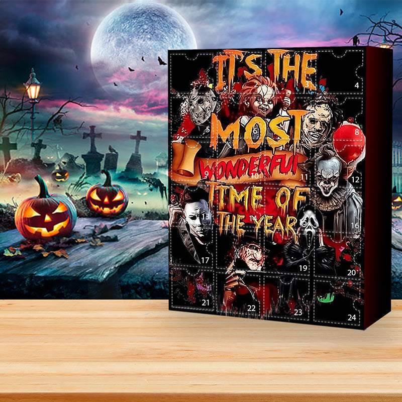 Adventskalender Med Gyserfigurer | 24 Minifigurer & Souvenirs | Halloween-Inspireret Nedtællingskalender | Vanero