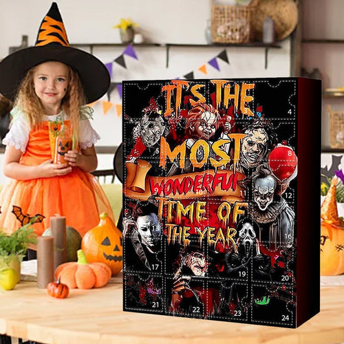 Adventskalender Med Gyserfigurer | 24 Minifigurer & Souvenirs | Halloween-Inspireret Nedtællingskalender | Vanero