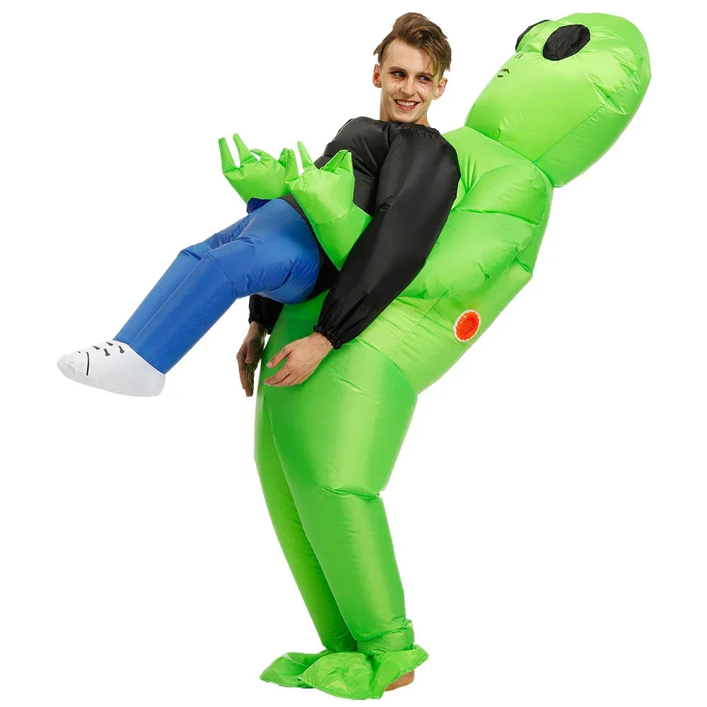 Oppusteligt Rumvæsenkostume | Let & Hurtigt Oppusteligt Design | Kostume Til Børn & Voksne, Halloween & Fester | Vanero