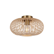 Loftlampe Med Flettet Bambusskærm | Ø45 cm Naturfiber Konstruktion | E27 Indendørs Belysning Til Stuer Og Spiseområder | Vanero